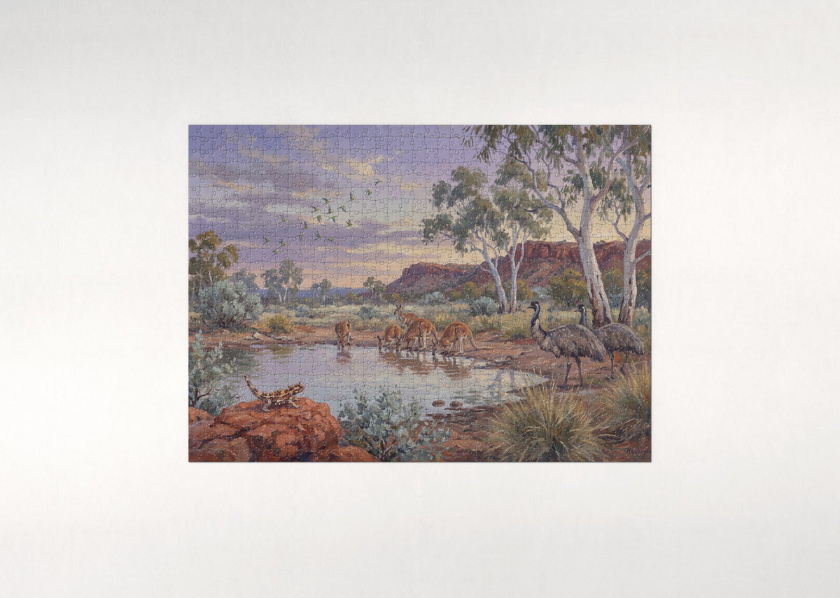 Outback Wildlife at Dusk jigsaw puzzle - flat puzzle