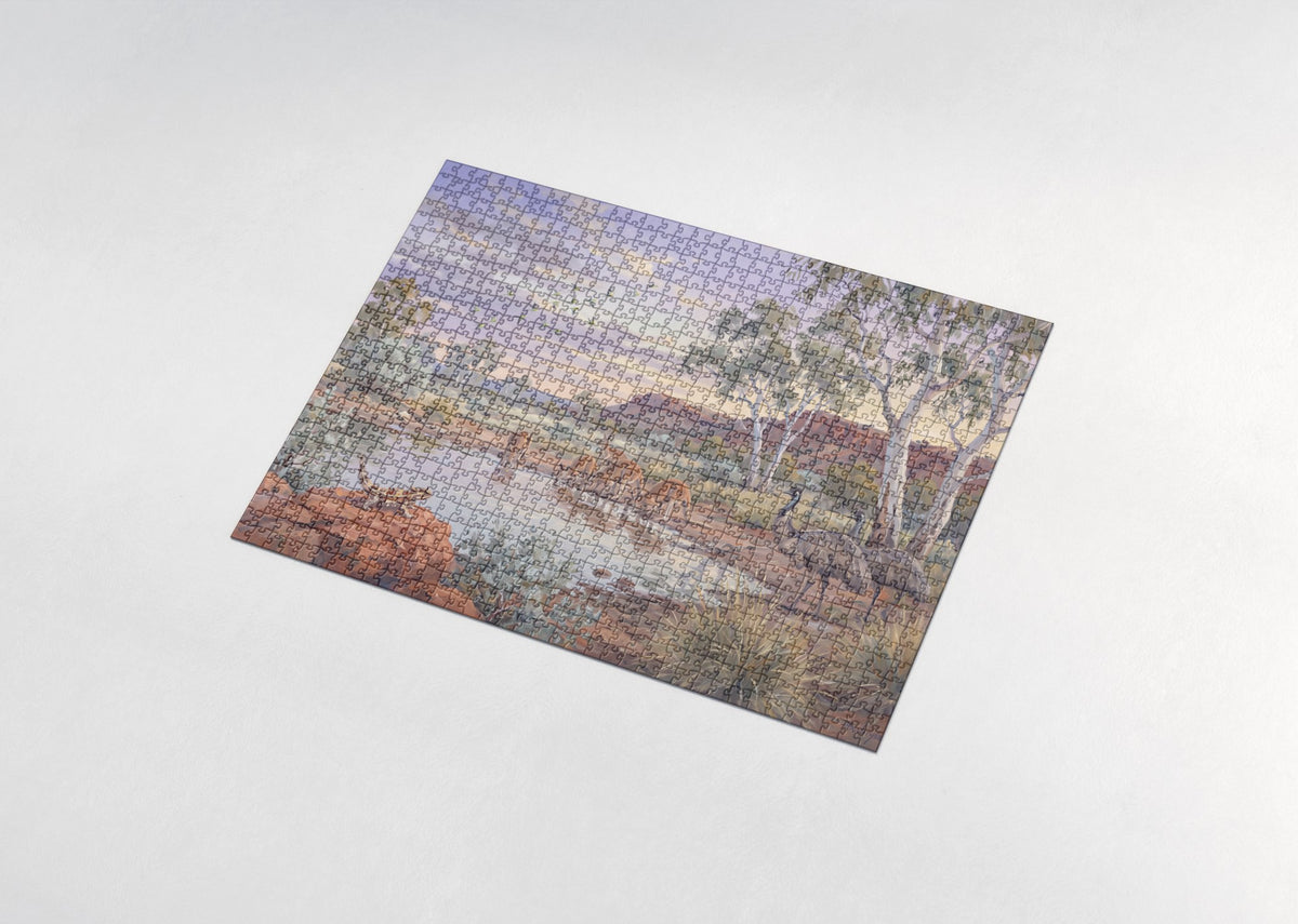 Outback Wildlife at Dusk jigsaw puzzle - assembled puzzle