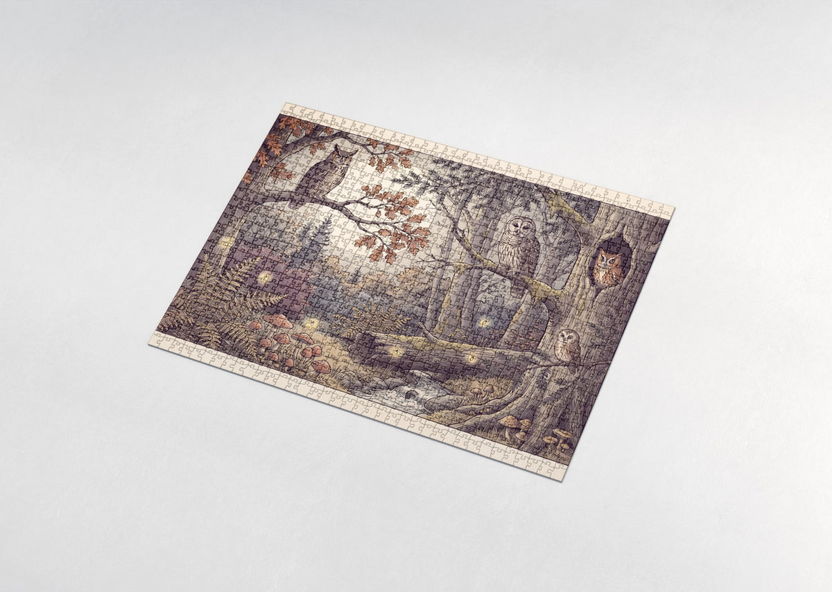 Owls of the Night Forest jigsaw puzzle - assembled puzzle