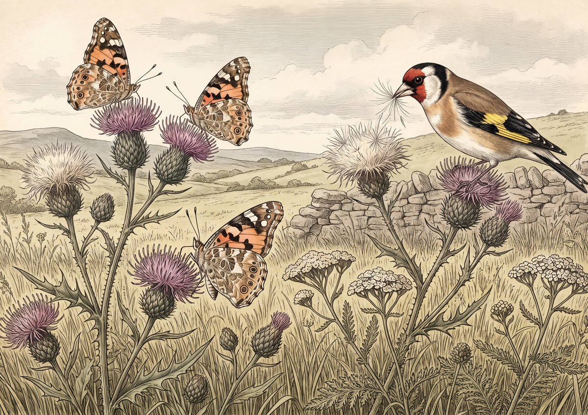 Painted Lady Butterflies on the Thistle jigsaw puzzle