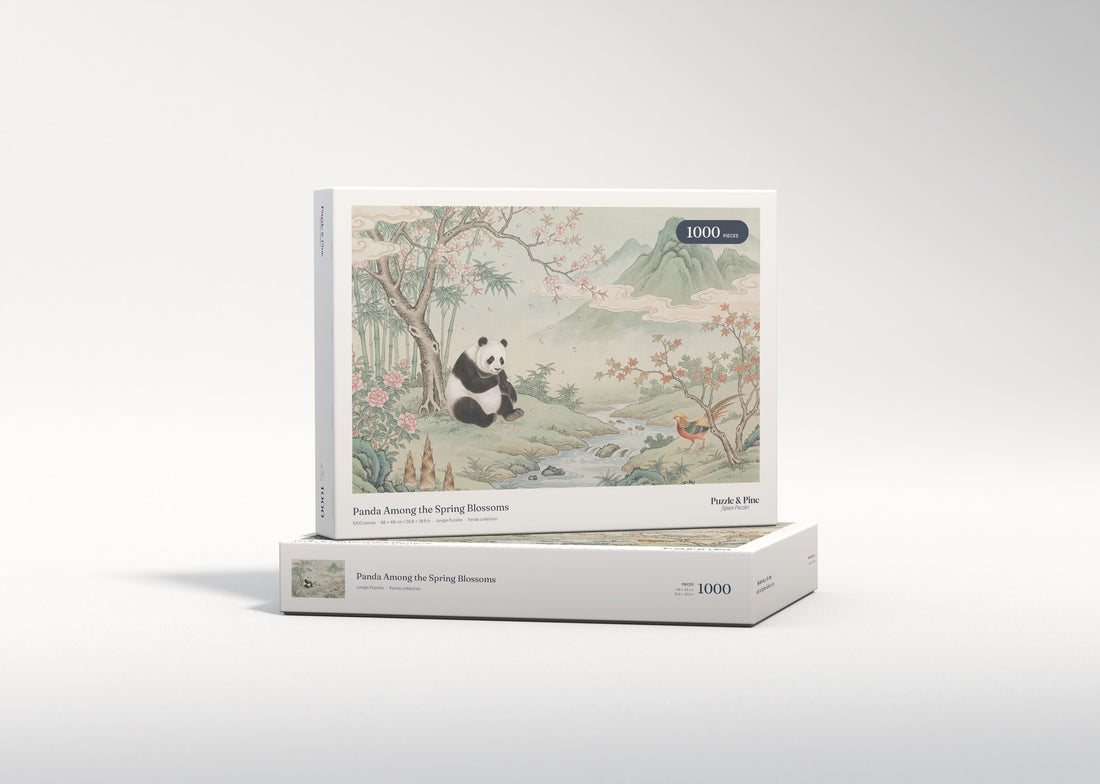 Panda Among the Spring Blossoms jigsaw puzzle - gift box