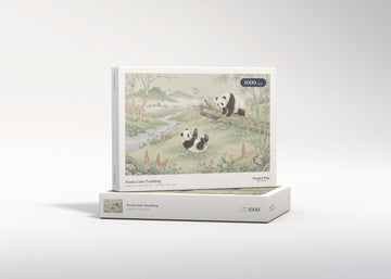 Panda Cubs Tumbling jigsaw puzzle - gift box