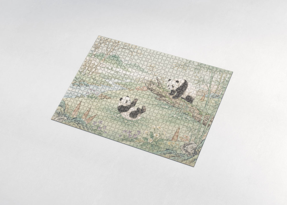 Panda Cubs Tumbling jigsaw puzzle - assembled puzzle