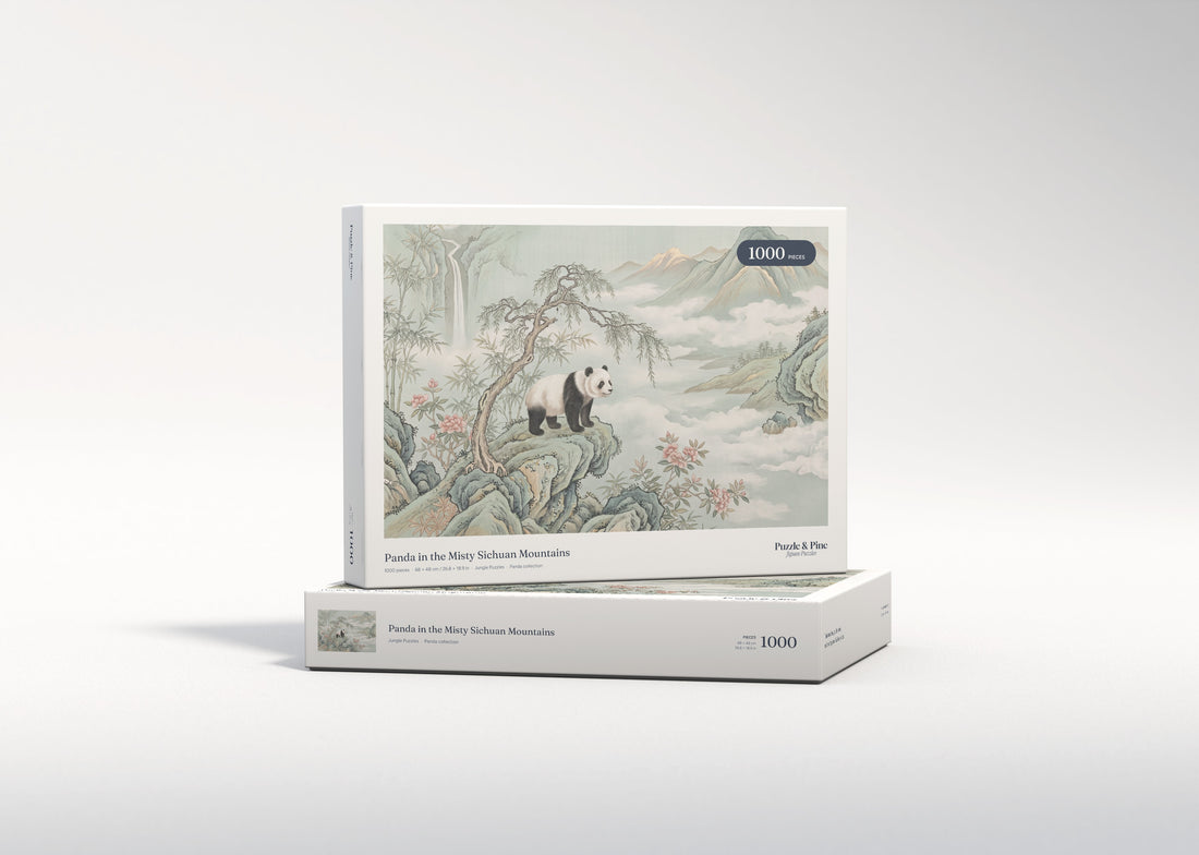 Panda in the Misty Sichuan Mountains jigsaw puzzle - gift box