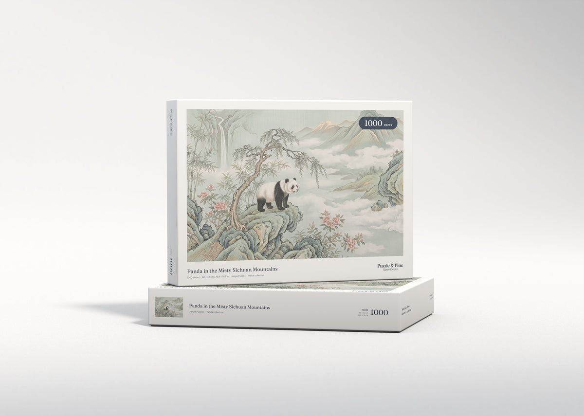 Panda in the Misty Sichuan Mountains jigsaw puzzle - gift box