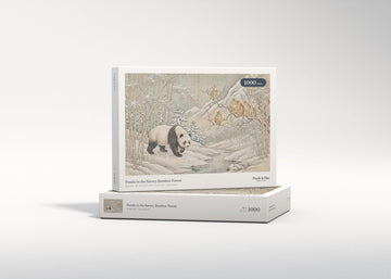 Panda in the Snowy Bamboo Forest jigsaw puzzle - gift box