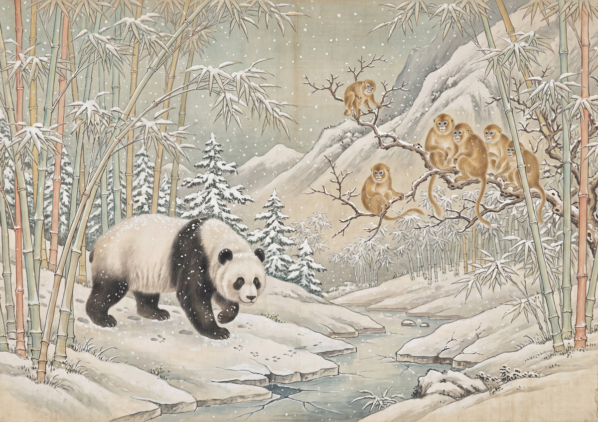 Panda in the Snowy Bamboo Forest jigsaw puzzle