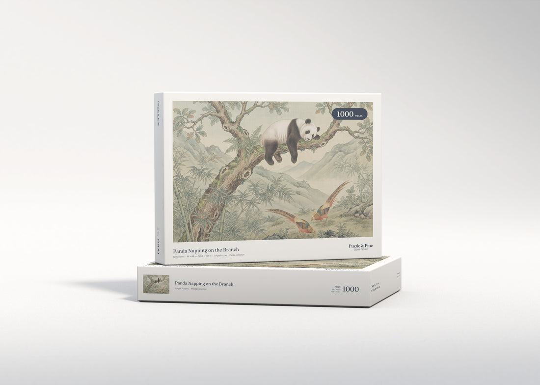 Panda Napping on the Branch jigsaw puzzle - gift box