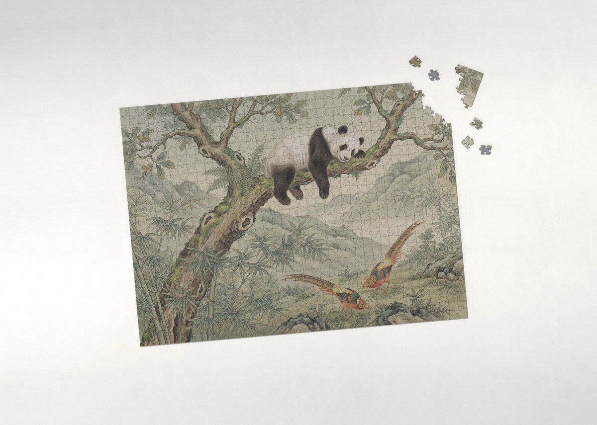 Panda Napping on the Branch jigsaw puzzle - puzzle with loose pieces