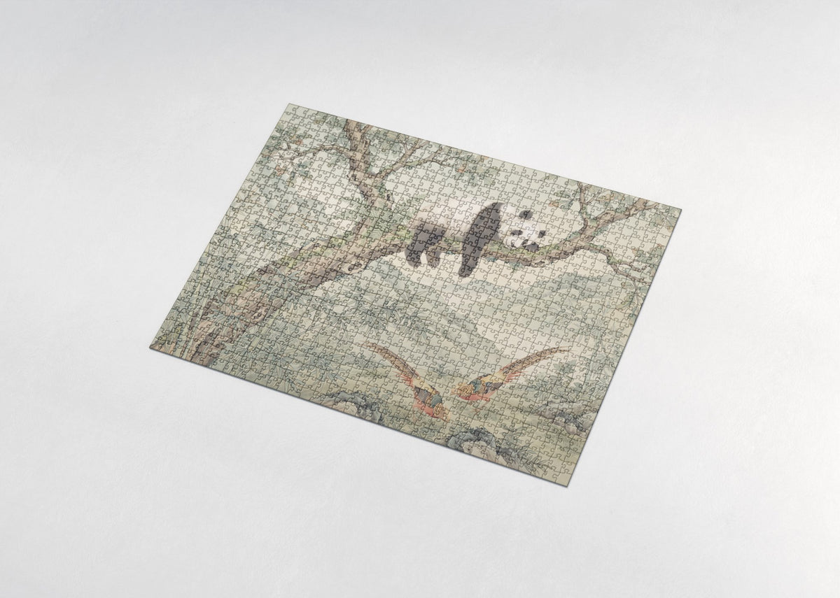 Panda Napping on the Branch jigsaw puzzle - assembled puzzle