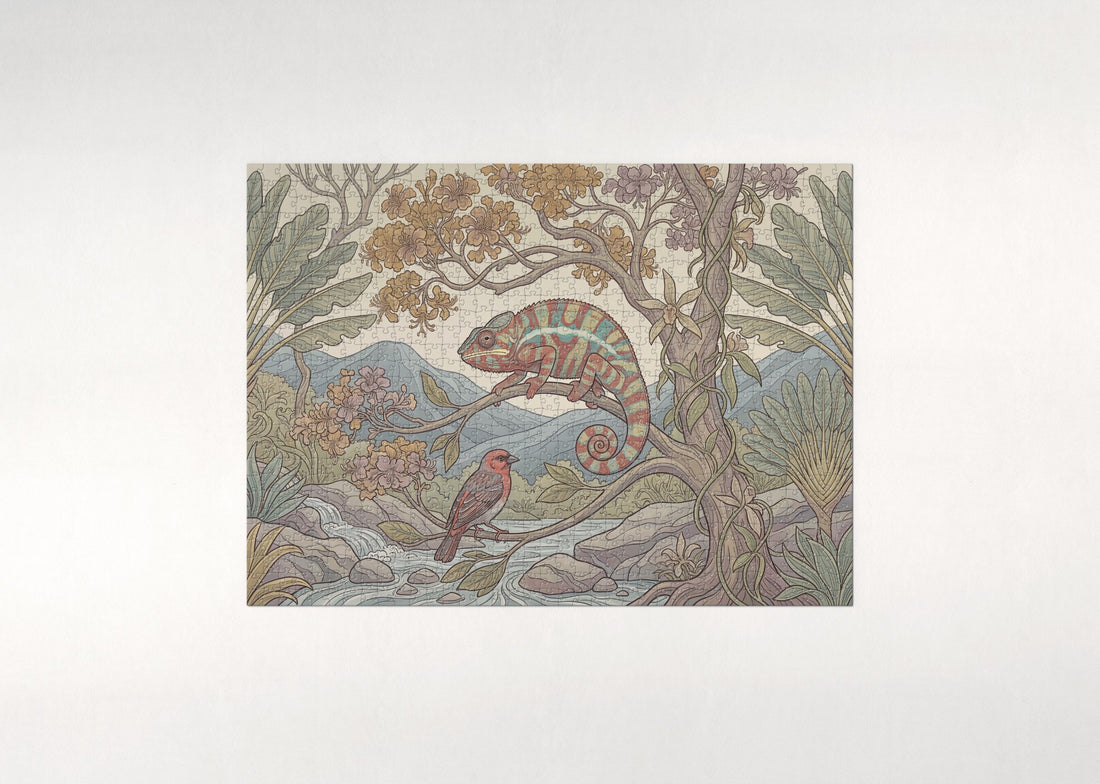 Panther Chameleon in Full Color jigsaw puzzle - gift box