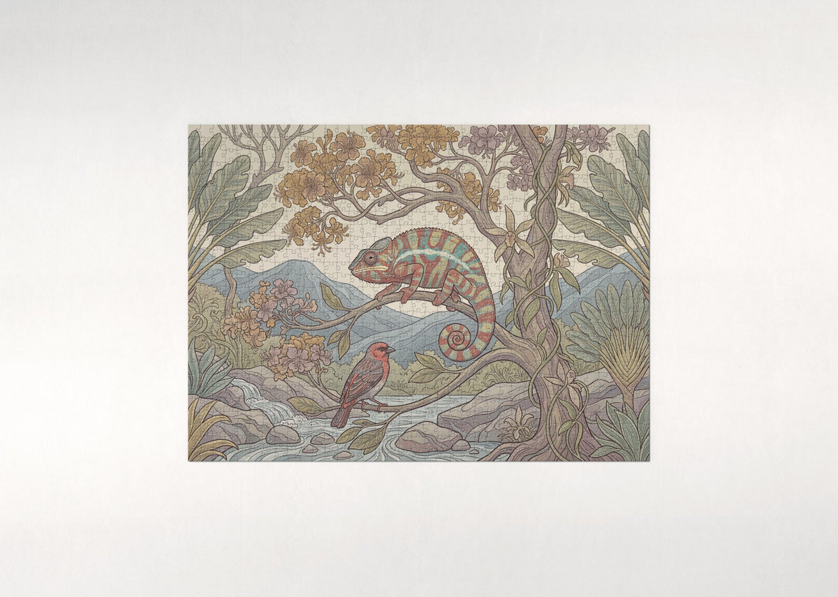 Panther Chameleon in Full Color jigsaw puzzle - flat puzzle