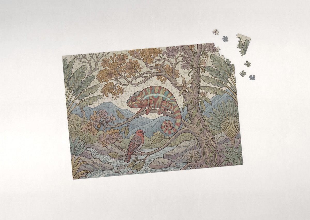Panther Chameleon in Full Color jigsaw puzzle - puzzle with loose pieces