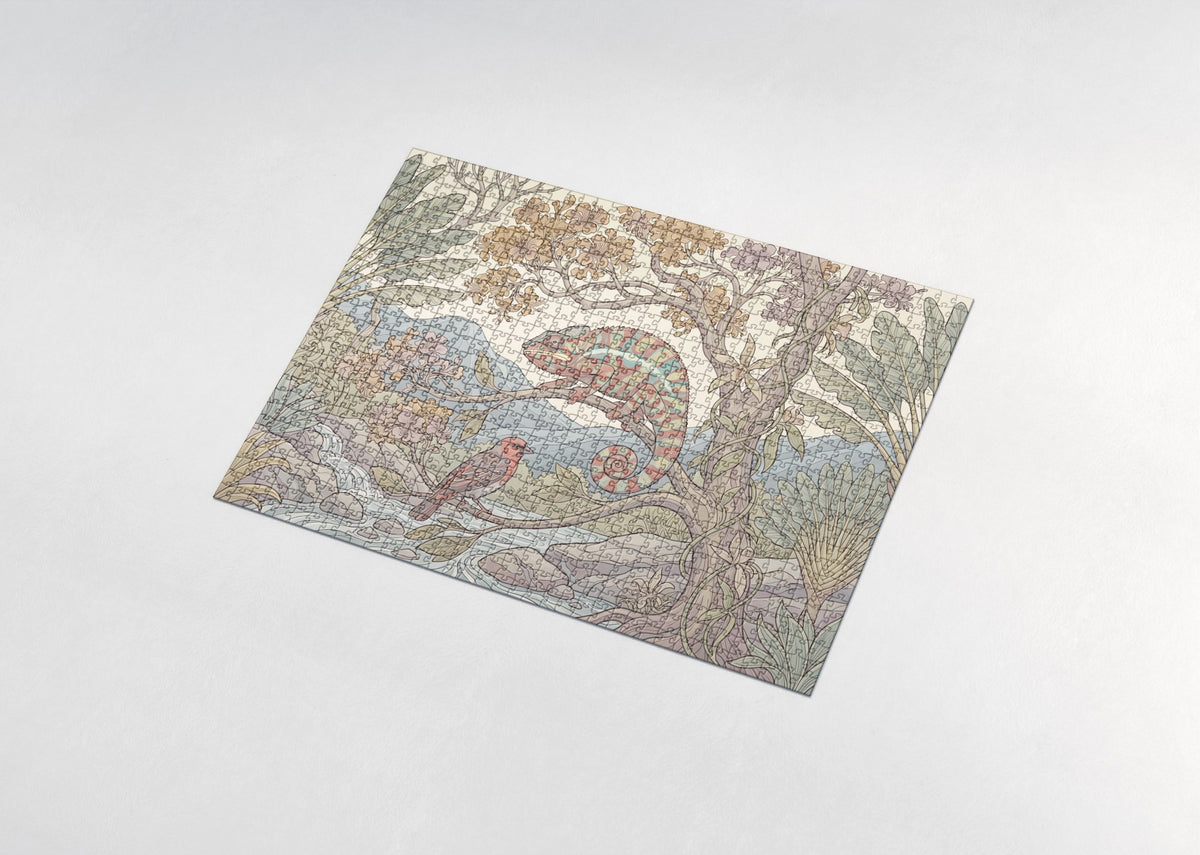 Panther Chameleon in Full Color jigsaw puzzle - assembled puzzle