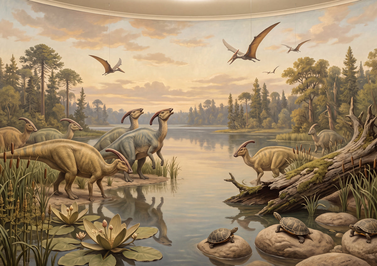 Parasaurolophus Herd at the Lake jigsaw puzzle