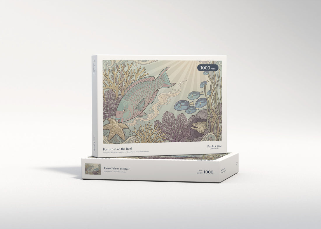 Parrotfish on the Reef jigsaw puzzle - gift box