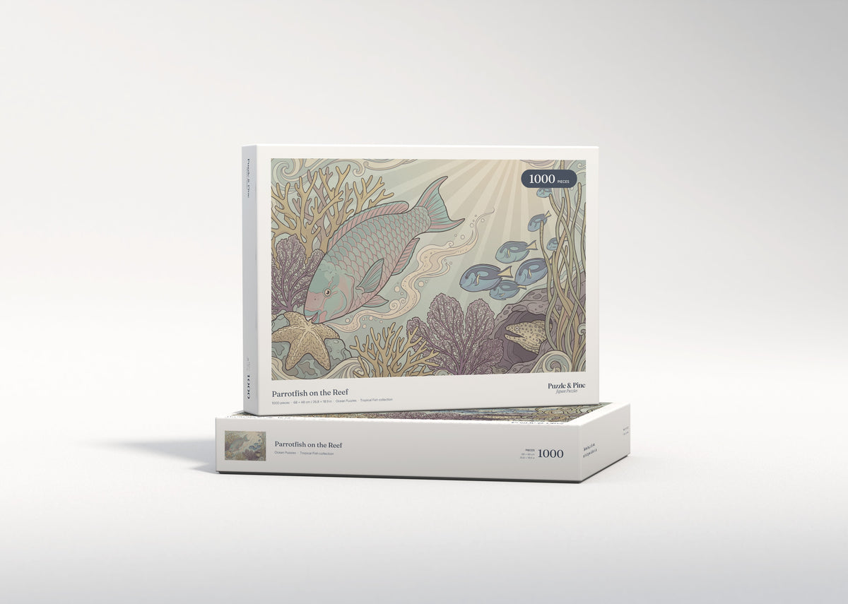 Parrotfish on the Reef jigsaw puzzle - gift box