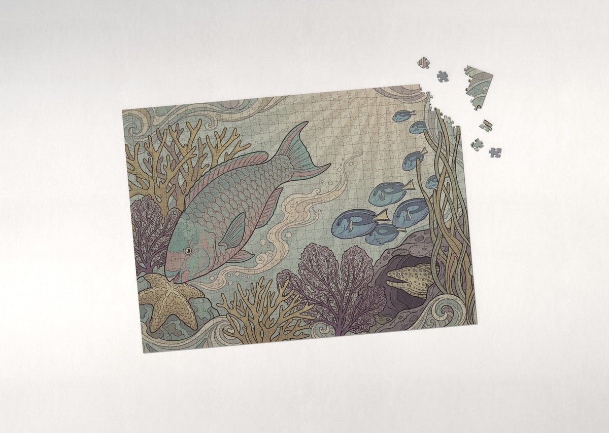 Parrotfish on the Reef jigsaw puzzle - puzzle with loose pieces