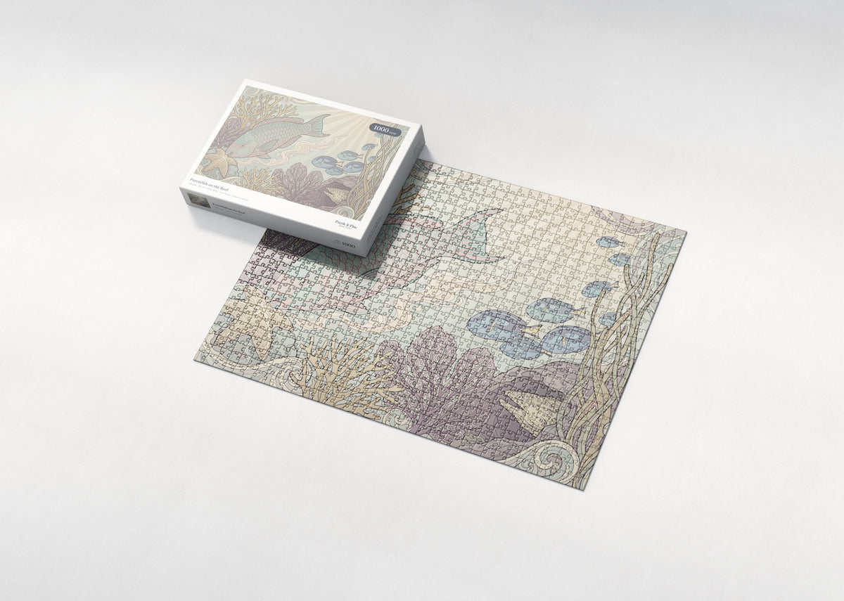 Parrotfish on the Reef jigsaw puzzle - box and puzzle