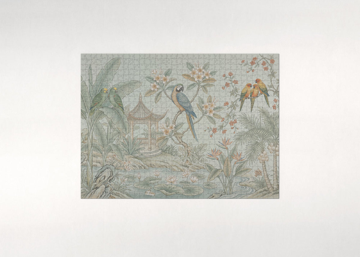 Parrots of the Tropical Garden jigsaw puzzle - flat puzzle