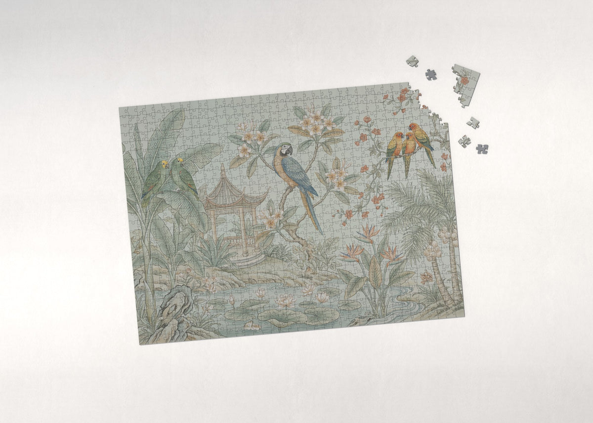 Parrots of the Tropical Garden jigsaw puzzle - puzzle with loose pieces