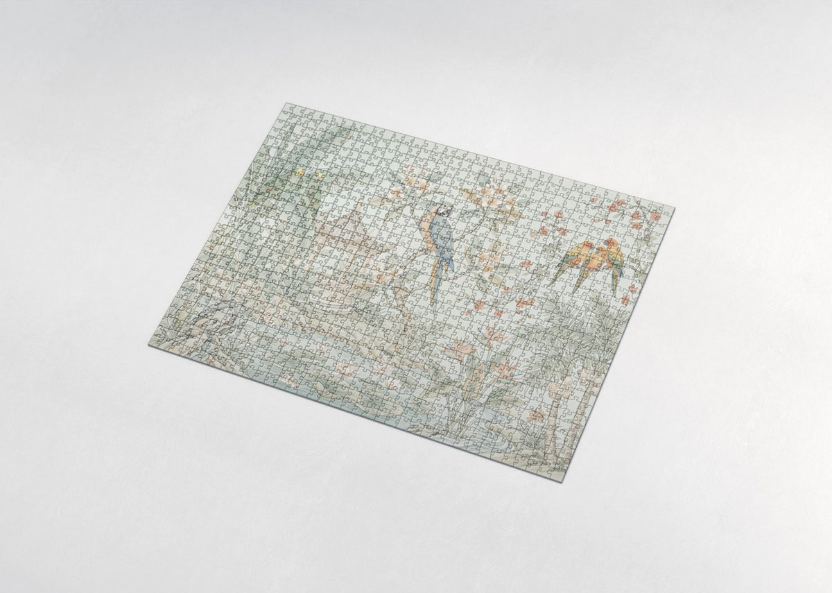 Parrots of the Tropical Garden jigsaw puzzle - assembled puzzle
