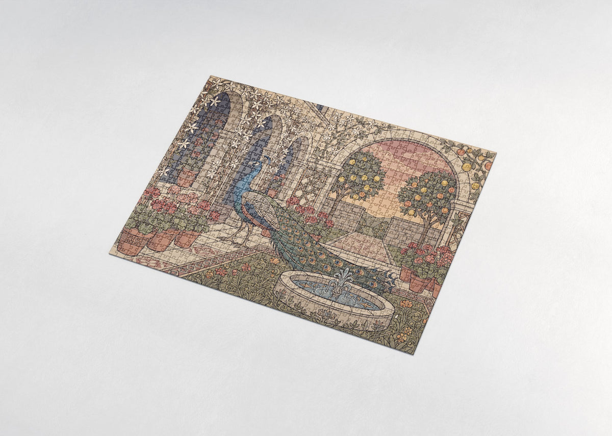 Peacock Among the Jasmine Vines jigsaw puzzle - assembled puzzle