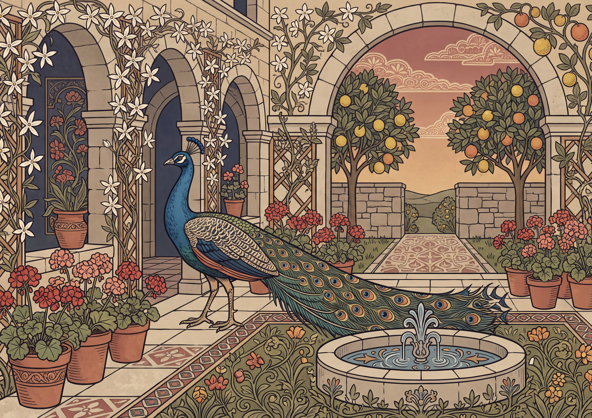Peacock Among the Jasmine Vines jigsaw puzzle
