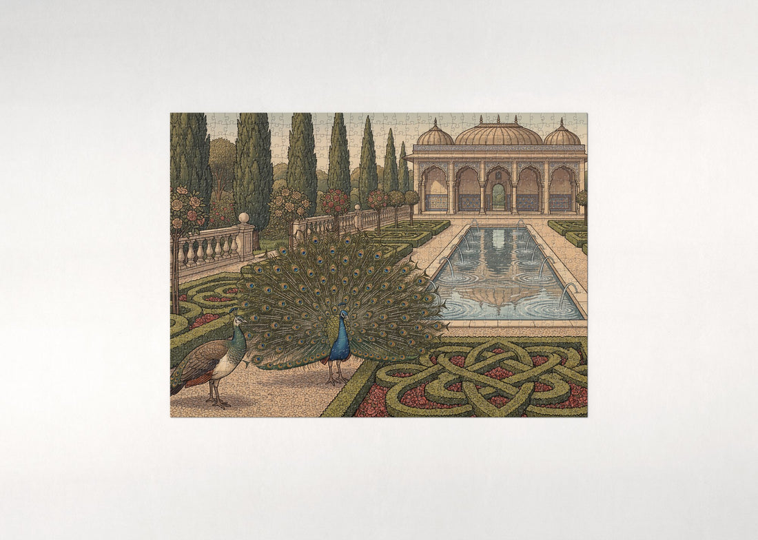 Peacock Displaying in the Palace Garden jigsaw puzzle - gift box
