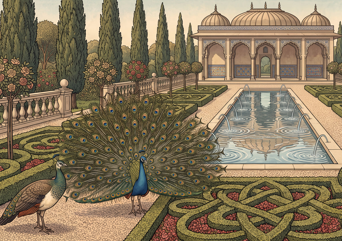 Peacock Displaying in the Palace Garden jigsaw puzzle