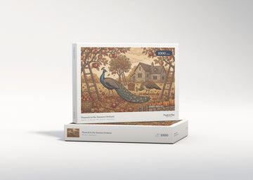 Peacock in the Autumn Orchard jigsaw puzzle - gift box