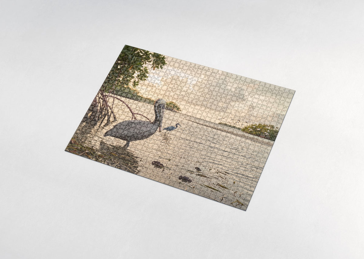 Pelican at the Mangrove Shallows jigsaw puzzle - assembled puzzle