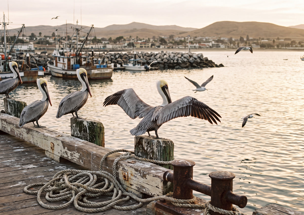 Pelicans on the Harbor Pier jigsaw puzzle