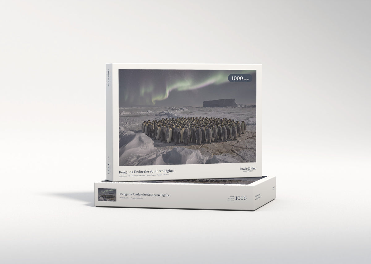 Penguins Under the Southern Lights jigsaw puzzle - gift box