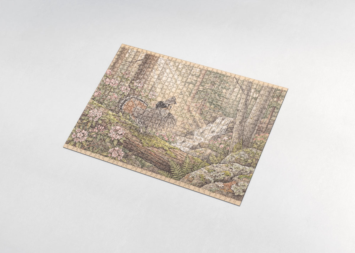 Pennsylvania State Bird and Flower: Ruffed Grouse and Mountain Laurel jigsaw puzzle - assembled puzzle