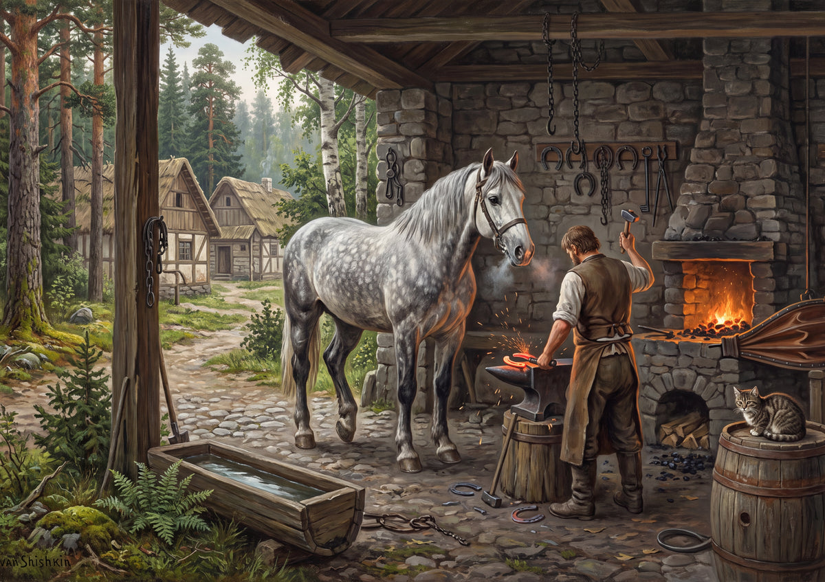 Percheron at the Village Forge jigsaw puzzle