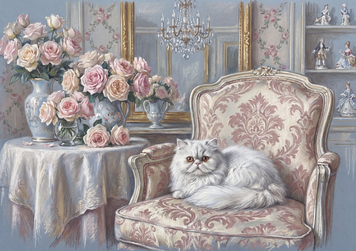 Persian Cat In the Rose Salon jigsaw puzzle
