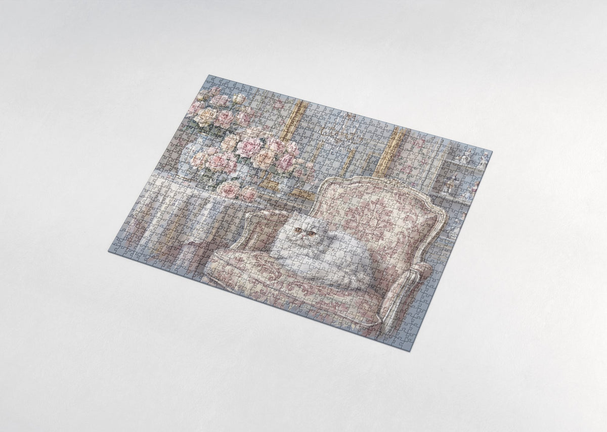 Persian Cat In the Rose Salon jigsaw puzzle - assembled puzzle