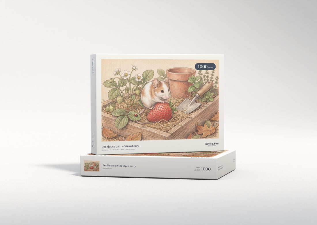 Pet Mouse on the Strawberry jigsaw puzzle - gift box