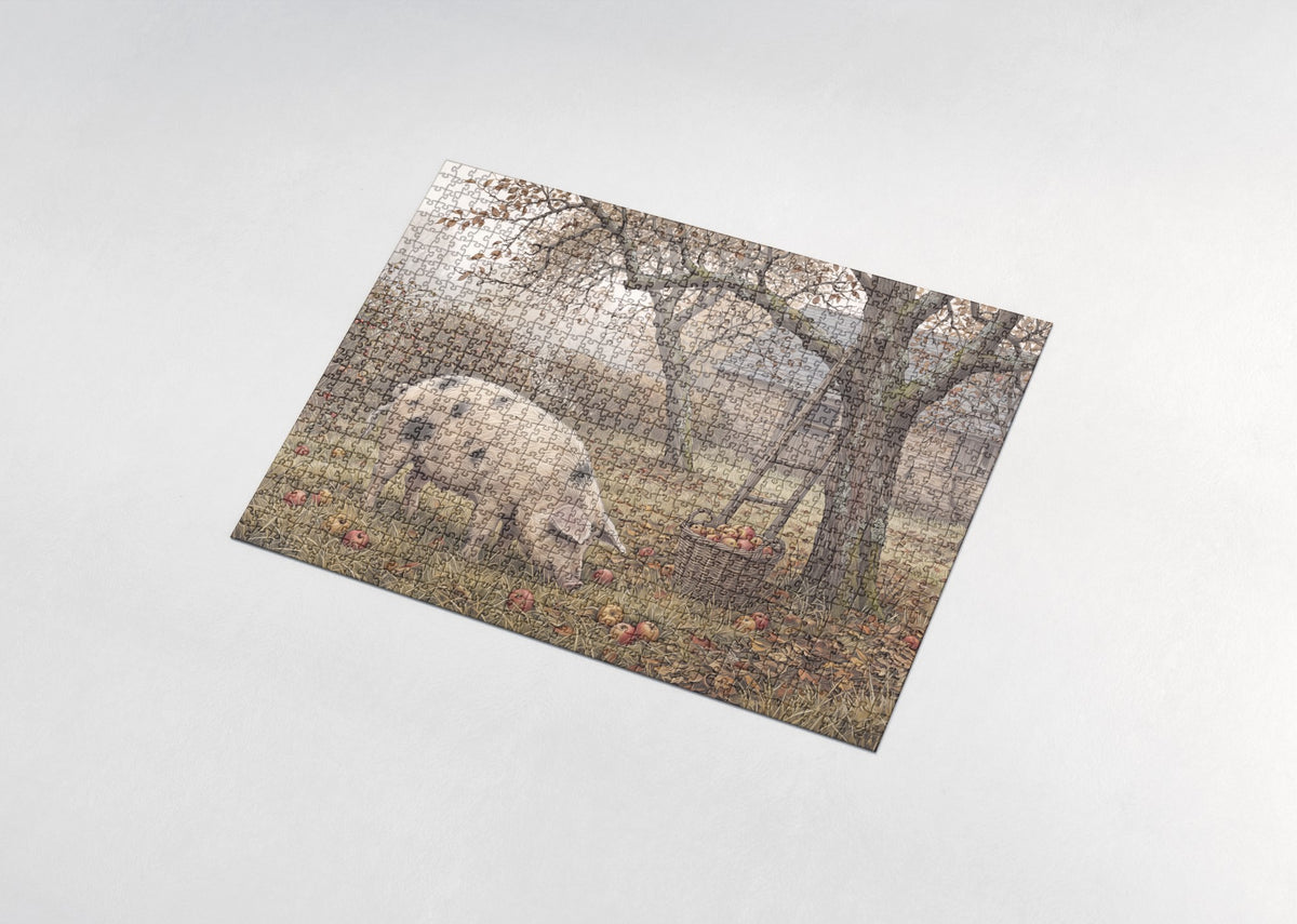 Pig in the Apple Orchard jigsaw puzzle - assembled puzzle