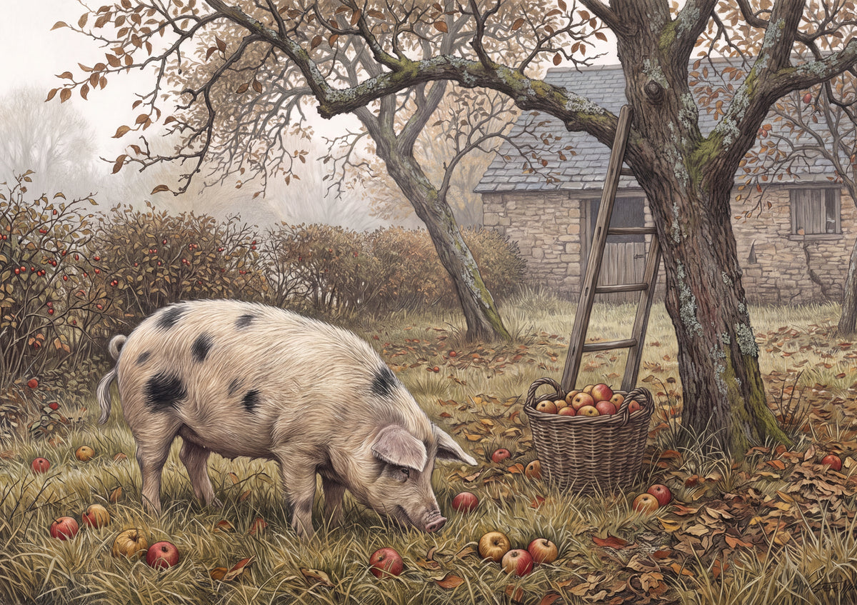Pig in the Apple Orchard jigsaw puzzle