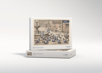 Pigeons on the City Square jigsaw puzzle - gift box