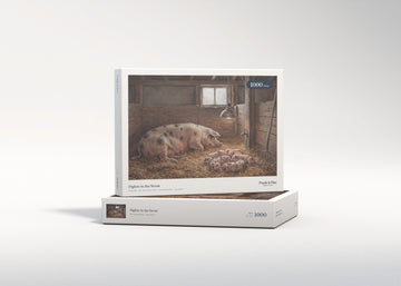 Piglets in the Straw jigsaw puzzle - gift box