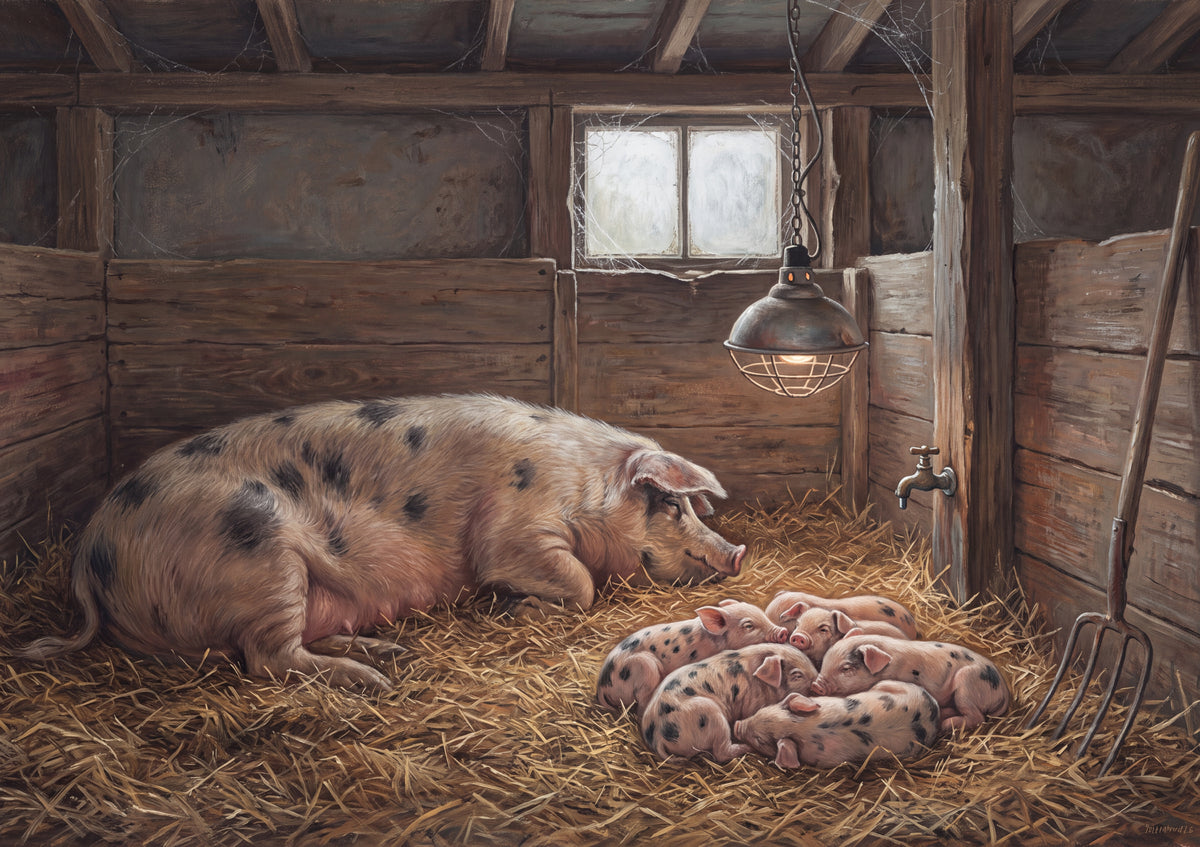 Piglets in the Straw jigsaw puzzle