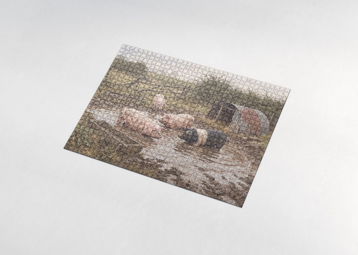 Pigs in the Muddy Puddle jigsaw puzzle - assembled puzzle