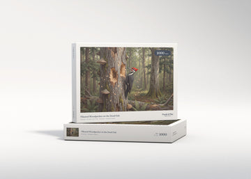Pileated Woodpecker on the Dead Oak jigsaw puzzle - gift box