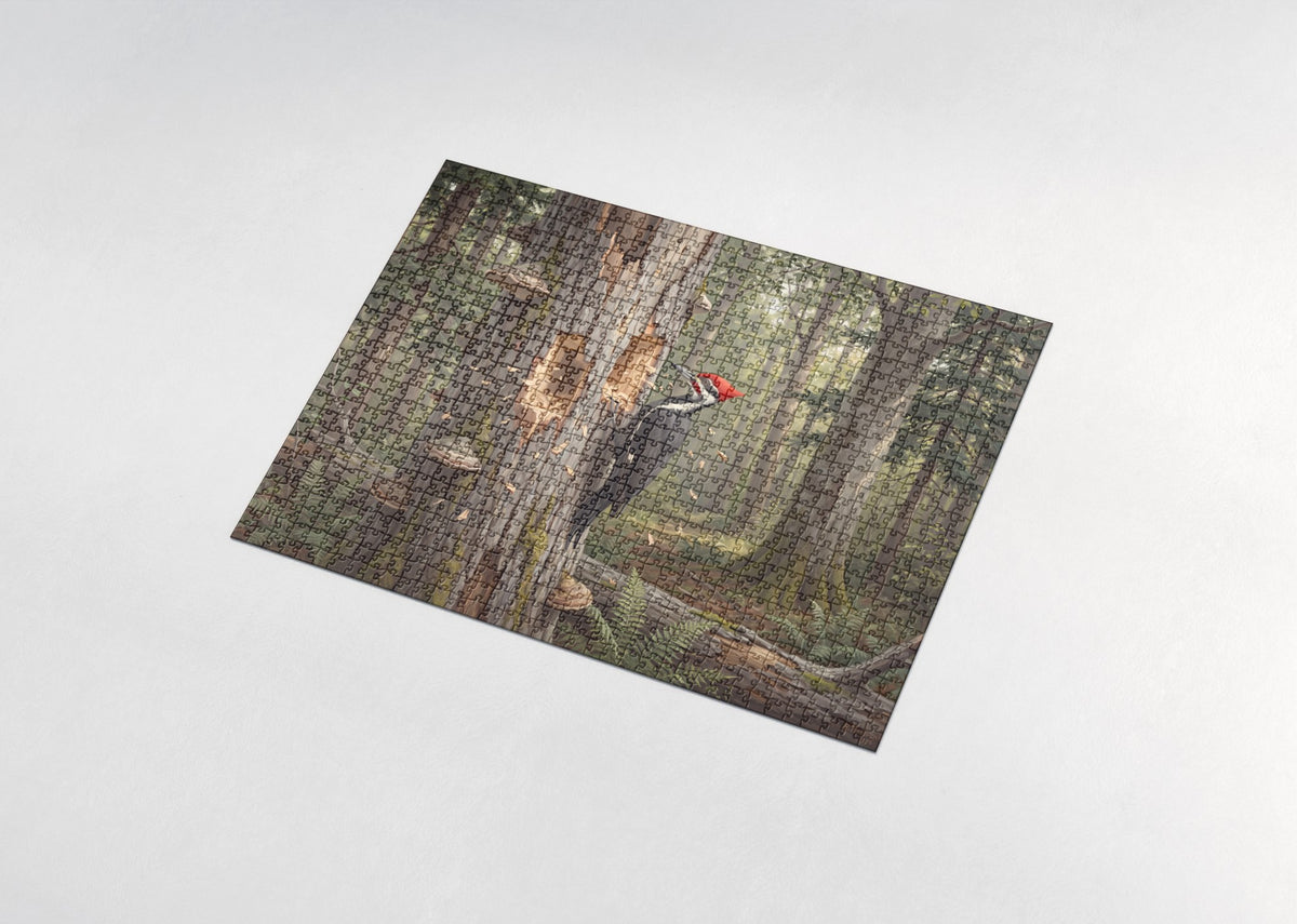 Pileated Woodpecker on the Dead Oak jigsaw puzzle - assembled puzzle