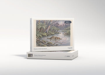 Platypus at Dusk in the Stream jigsaw puzzle - gift box