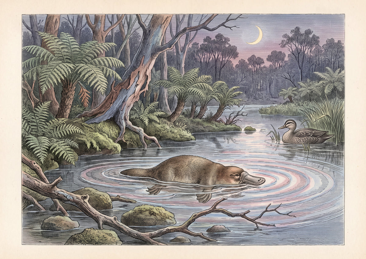 Platypus at Dusk in the Stream jigsaw puzzle