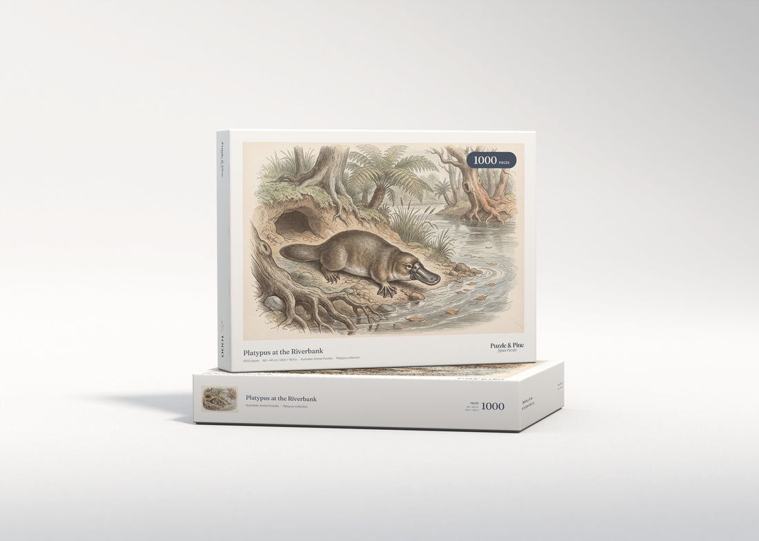 Platypus at the Riverbank jigsaw puzzle - gift box